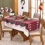 Imagem de Toalha de Mesa Retangular 2,20m x 1,40m 6 Lugares Avulsa Estampada Natalina - Decoração Natal Fim de Ano Cozinha Sala Jantar Ceia Festas