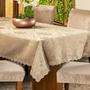 Imagem de Toalha de Mesa Retangular Avulsa Jacquard Medalhão 2,50m x 1,40m para 08 Lugares - Decoração Cozinha Moderna Luxo