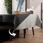 Imagem de Toalha de Mesa Retangular Dupla Face Quadriculada Grid Preto e Branco 1,40 x 2,80