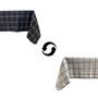 Imagem de Toalha de Mesa Retangular Dupla Face Quadriculada Grid Preto e Branco 1,40 x 2,80