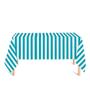 Imagem de Toalha de Mesa Retangular em Tecido Jacquard Estampado Listrado Azul Tiffany