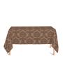 Imagem de Toalha de Mesa Retangular em Tecido Jacquard Marrom Antigo Medalhão Tradicional