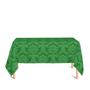 Imagem de Toalha de Mesa Retangular em Tecido Jacquard Verde Medalhão Tradicional