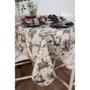 Imagem de Toalha de Mesa Retangular em Tecido Linho Estampado Toile de Jouy Preto