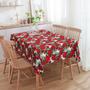 Imagem de Toalha De Mesa Retangular Estampada Florido Vermelho 6 Lugares