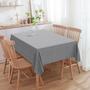 Imagem de Toalha de Mesa Retangular Jacquard Linho Cinza 6 Lugares
