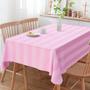 Imagem de Toalha de Mesa Retangular Jacquard Listrado Rosa Bebê 6 Lugares