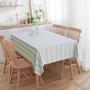 Imagem de Toalha De Mesa Retangular Listrado Bege Marfim 3m x 1.40m