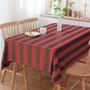 Imagem de Toalha De Mesa Retangular Listrado Marrom E Marsala 3m x 1.40m