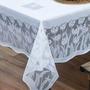 Imagem de Toalha de Mesa Retangular Tulipa  2,20m x 1,60m Branco Renda