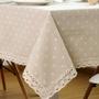 Imagem de Toalha de Mesa Wokex 90x140cm - Linho e Algodão com Renda e Padrão Floral