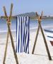 Imagem de Toalha De Praia Gigante Veludo Algodão Listrada Hotel Azul Marinho e Branco Dohler 76 cm x 1,52 m