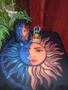 Imagem de Toalha esoterica  tarot mandala face lua azul astro sol  vela cx mdf
