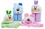 Imagem de Toalha Infantil de Carinhas 70x90cm Com Capuz Baby Com Forro De Fralda