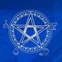 Imagem de Toalha Tecido Jogo de Cartas Pentagrama 70 x 70 cm Azul