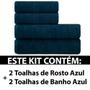 Imagem de Toalhas de Banho e Rosto 100% algodão Kit com 4 Loft - LM Peter Emcompre