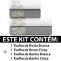 Imagem de Toalhas de Banho e Rosto Kit 4 100% algodão Viena - LM Peter Emcompre