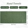 Imagem de Toalhas de Mão Jacquotha - Soft Green Checkered - Pacote com 4 (420 g/m²)
