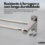 Imagem de Toalheiro Aurora Duplo Cromado Suporte para Pendurar Toalha LUMAI Porta-Toalhas Com 2 Barras de Parede e 2 Ganchos em Aço Inoxidável Banheiro