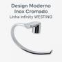 Imagem de Toalheiro Inox Cromado de Parede  Elegância para Banheiros e Lavabos  Linha Infinity  WESTING