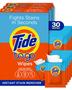 Imagem de Toalhetes removedores de manchas Tide To Go for Clothes, 30 toalhetes, pacote com 3