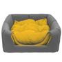 Imagem de Toca Avuk Pet Modelo 2x1 Grafite Amarelo Com Almofada Para Cachorro ou Gato