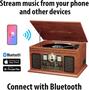 Imagem de Toca-Discos Victrola Nostalgic 6 em 1 com Bluetooth - Acabamento Mogno
