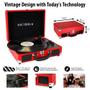 Imagem de Toca-discos Victrola Vintage de 3 velocidades Bluetooth vermelho VSC-550BT-RD