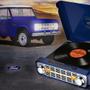 Imagem de Toca-discos vinil Bronco LP ION c/ rádio, USB, entrada auxiliar e conversão digital - Azul