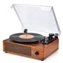 Imagem de Toca-Discos Vintage 3 Velocidades com Alto-Falantes para Discos de Vinil - Record Player