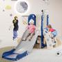 Imagem de Toddler Slide Babytronic 6 em 1 para crianças para uso interno/externo azul e cinza