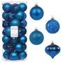 Imagem de Todo dia é Natal 35ct 70mm/2.75 "Enfeites de Natal, Shatterproof Christmas Tree Ornaments Set, Decoração de Bolas de Natal (Royal Blue)