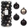 Imagem de Todo dia é Natal 50ct 57mm/2.24 "enfeites de Natal, Shatterproof Christmas Tree Ornaments Set, Decoração de Bolas de Natal (cinza preto)