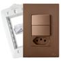 Imagem de Tomada 10A Com Interruptor Duplo Simples Corten Satin Blux