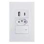 Imagem de Tomada 20 Amperes De Parede Com Interruptor Premium E Entrada Dupla USB Para Embutir