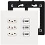 Imagem de Tomada 20A Tripla 4x4 Com 3 Carregador USB PIAL Plus+