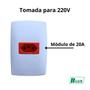 Imagem de Tomada 220V Com Módulo De 20A Vermelho Com Placa 4X2 Branca