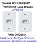 Imagem de Tomada 2P+T 20A/250V Lux2 Branco ( KIT COM 2 PEÇAS )