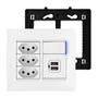Imagem de Tomada 4x4 Tripla 10A Com Interruptor e Carregador USB Pial Plus+
