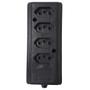 Imagem de Tomada Barra Interneed   Quadrupla 10A 2 Polos +Terra Preta  66262