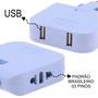 Imagem de Tomada Benjamin Adaptador Dobravel Duplo USB 4 EM 1 Multifuncional