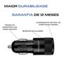 Imagem de Tomada carregador veicular -2 saídas usb + tipo c 3A - Turbo
