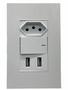 Imagem de Tomada de Parede Usb + Interruptor C/ 2 Entradas Usb 10a 5v