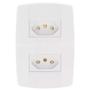 Imagem de Tomada Dupla 10A Monobloco Placa Modular 4X2 Ilumi Lev