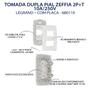 Imagem de Tomada dupla 2p+t  10a pial zeffia legrand  - cod 680111