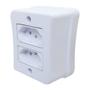 Imagem de Tomada Dupla 2p+t 10A Sobrepor Externo Branco Com Placa Espelho Linha Viena Bivolt 127v e 250v