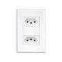 Imagem de Tomada dupla 2p+T 20a/250v com placa 4x2 Fame Evidence Branca