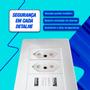 Imagem de Tomada Dupla com Usb De Parede Bivolt Carregador Universal Celular