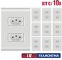 Imagem de Tomada Dupla Liz Branco Tramontina 10A/250V Kit c/ 10 unidades