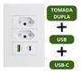 Imagem de Tomada Dupla Usb-C Universal Carga